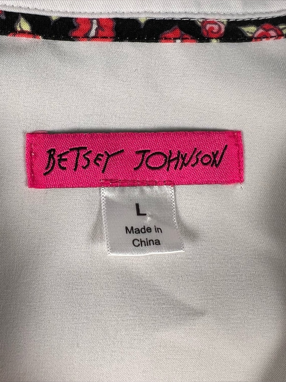 Betsey Johnson Jacket Blazer Lab Coat White Button Front women's Large - Picture 3 of 10